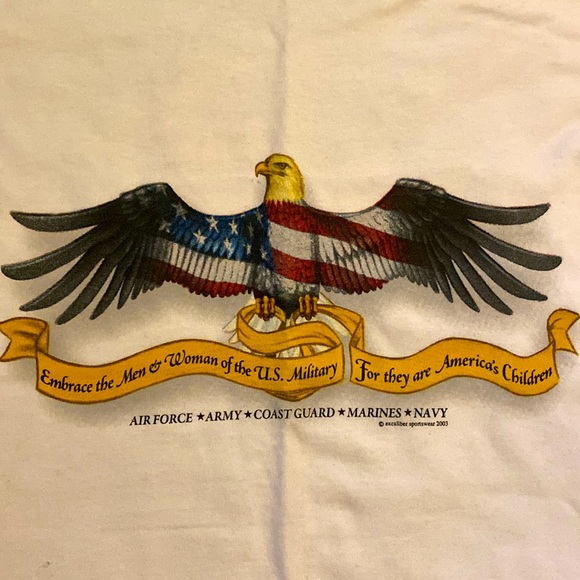 Patriot T-shirt! Honoring All In Service - 2 Sided American Pride Shirt. Unique! - Picture 2 of 4